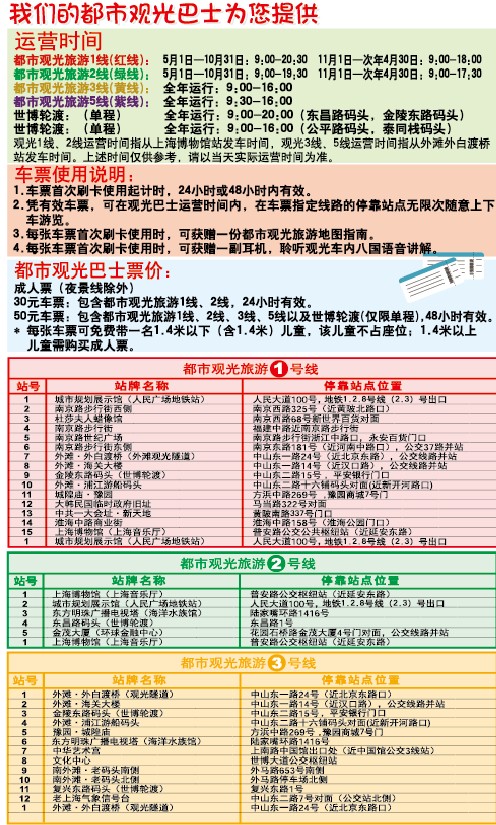 上海都市观光旅游巴士门票