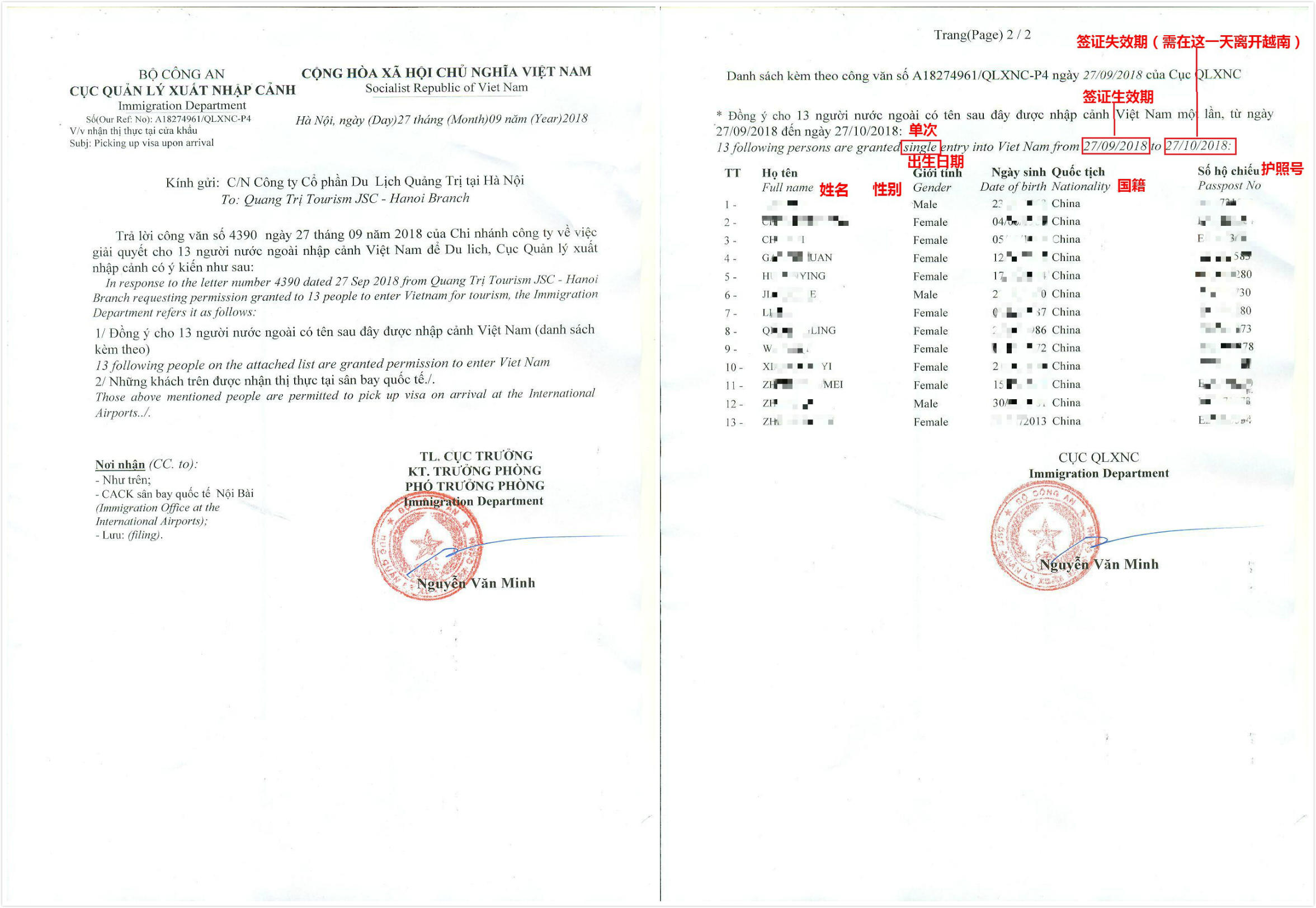 越南签证批准函 – 2023 详细更新